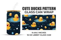 Cute Ducks Pattern Glass Can Wrap Product Image 1