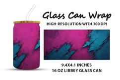 Magenta Blue Glass Can Wrap Product Image 1