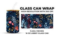 Floral Glass Can Wrap Product Image 1