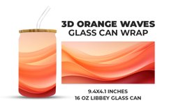 3D Orange Waves Glass Can Wrap Product Image 1