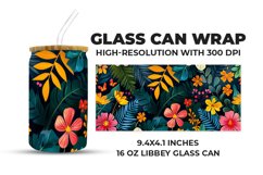 Floral Glass Can Wrap Product Image 1