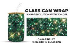 Green Glittering Lights Glass Can Wrap Product Image 1