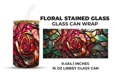 Floral Stained Glass Glass Can Wrap Product Image 1