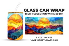 Sunset Stained Glass Glass Can Wrap Product Image 1