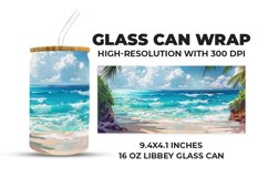 Beach Stained Glass Glass Can Wrap Product Image 1