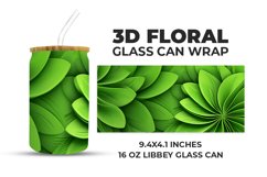 3D Floral Glass Can Wrap Product Image 1