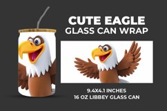 Cute Eagle Glass Can Wrap Product Image 1