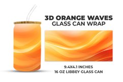 3D Orange Waves Glass Can Wrap Product Image 1