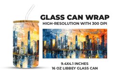 Painted Skyline Glass Can Wrap Product Image 1