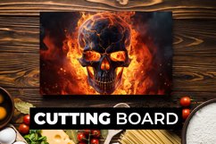Skull With Fire Cutting Board Sublimation Product Image 1