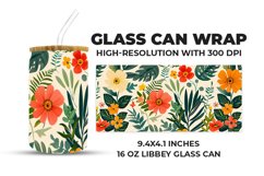 Floral Glass Can Wrap Product Image 1