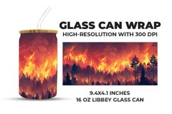 Fire on Jungle Glass Can Wrap Product Image 1