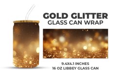 Gold Glitter Glass Can Wrap Product Image 1