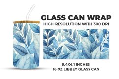Watercolor Green Leaves Glass Can Wrap Product Image 1
