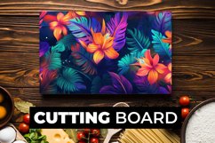 Neon Flowers Cutting Board sublimation Product Image 1