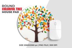 Colorful Tree Round Mouse Pad Product Image 1