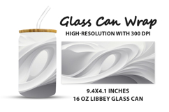 Gray and white Glass Can Wrap Product Image 1