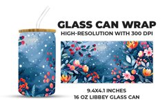 Floral Glass Can Wrap Product Image 1