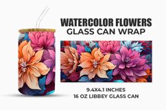 Watercolor Flowers Glass Can Wrap Product Image 1