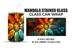 Mandala Stained Glass Glass Can Wrap Product Image 1