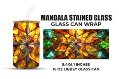 Mandala Stained Glass Glass Can Wrap Product Image 1