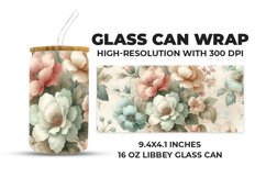 Mix Floral Glass Can Wrap Product Image 1