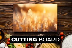 Sunset Meadow With Ears Cutting Board Sublimation Product Image 1