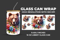 Black Bear With Flowers Glass Can Wrap Product Image 1