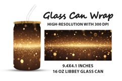 Golden Bokeh with Lights Glass Can Wrap Product Image 1
