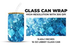 Square Blue Glass Can Wrap Product Image 1