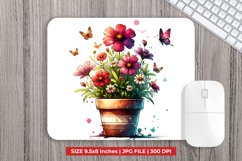 Flowers Pot Mouse Pad Sublimation Product Image 1