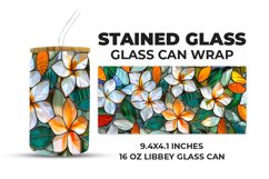 Floral Stained Glass Glass Can Wrap Product Image 1