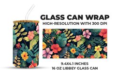 Floral Glass Can Wrap Product Image 1