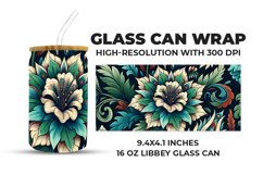 Colorful Floral Glass Can Wrap Product Image 1