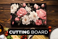 Watercolor Flowers Cutting Board Sublimation Product Image 1