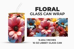Floral Glass Can Wrap Product Image 1