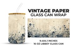 Vintage Paper Glass Can Wrap Product Image 1