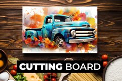 Vintage Truck Cutting Board Sublimation Product Image 1