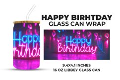 Happy Birthday Glass Can Wrap Product Image 1
