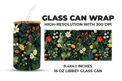 Floral Glass Can Wrap Product Image 1