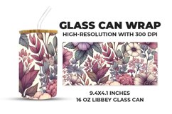 Mix Floral Glass Can Wrap Product Image 1