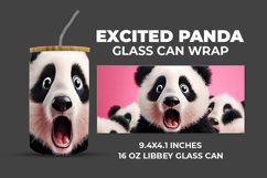 Excited Panda Glass Can Wrap Product Image 1