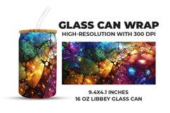 Colorful Stained Glass Glass Can Wrap Product Image 1