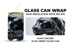 Black Glass Leopard Glass Can Wrap Product Image 1