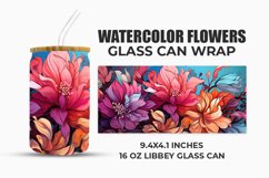 Watercolor Flowers Glass Can Wrap Product Image 1