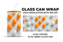 3D White And Orange Ball Glass Can Wrap Product Image 1