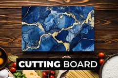 Gold And Blue Marble Cutting Board sublimation Product Image 1