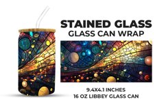 Galaxy Stained Glass Glass Can Wrap Product Image 1