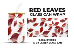 Red Leaves Glass Can Wrap Product Image 1