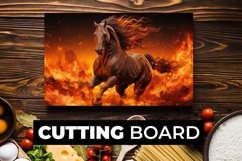 Horse With Fire Cutting Board Sublimation Product Image 1